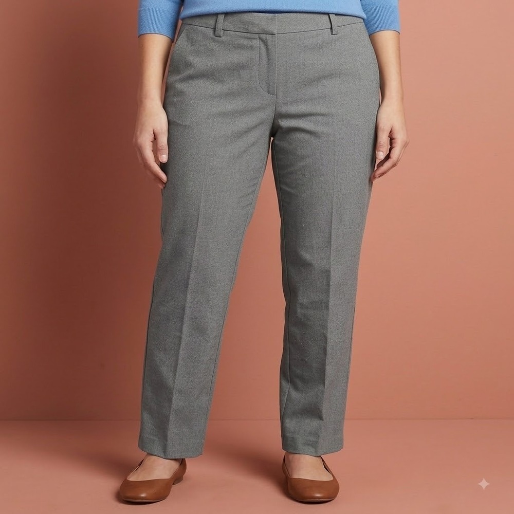 Lands' End Dress Pants Women's 16 Gray Ankle Career Work Trousers‎